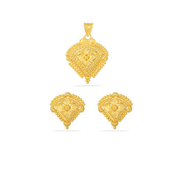 Heart of Gold Filigree Pendant Set