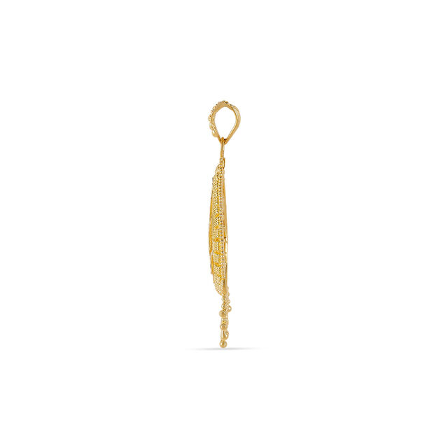 Tanishq 22KT Gold Pendant and Earrings Set for Women 3