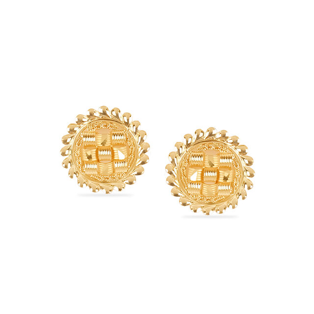Tanishq 22 Karat Gold Pendant and Earrings Set for Women