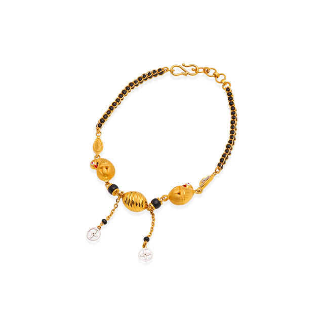 Charming Paisley and Oval Gold Bracelet