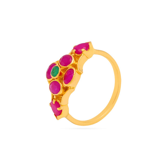 Vibrant Floral Contrast Ring
