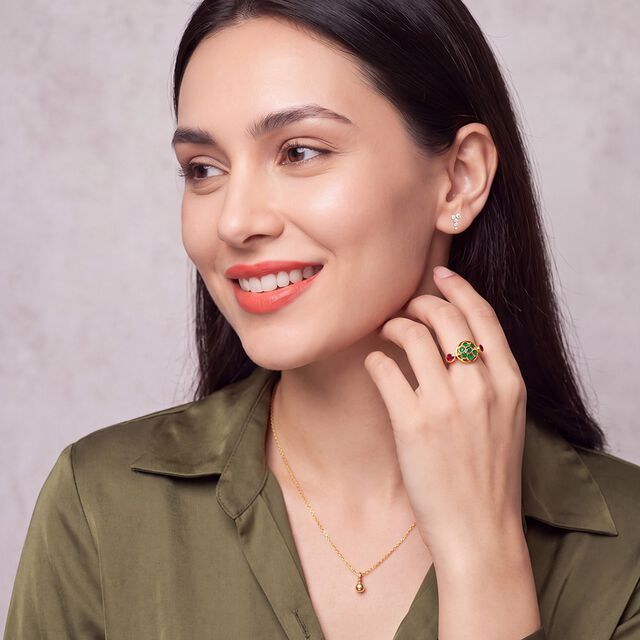 Nature-Inspired Studded Cocktail Ring 3