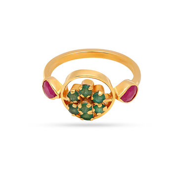 Nature-Inspired Studded Cocktail Ring