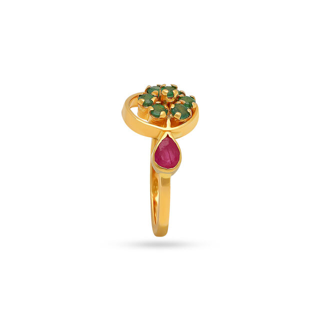 Nature-Inspired Studded Cocktail Ring