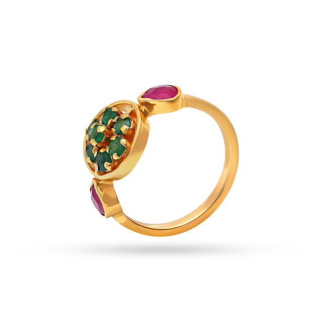 Nature-Inspired Studded Cocktail Ring
