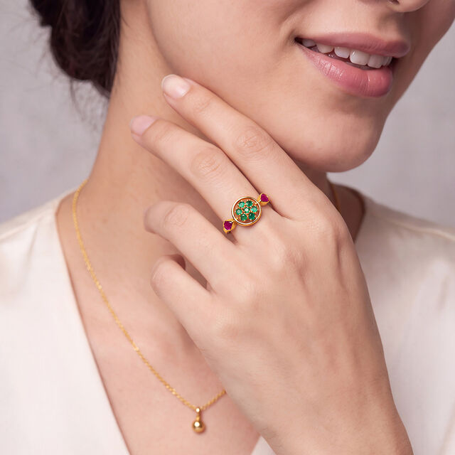 Nature-Inspired Studded Cocktail Ring 2