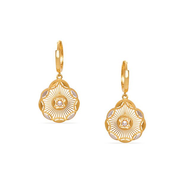 Tanishq 22KT Plain Gold Stud Earring for Women 