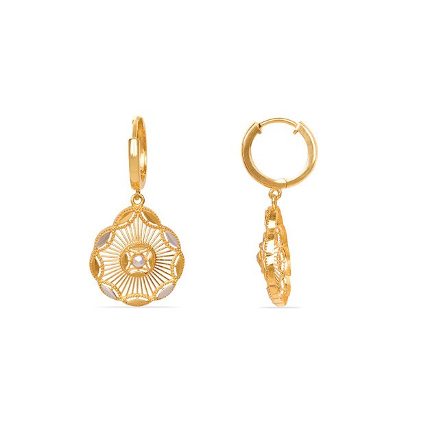 Tanishq 22KT Plain Gold Stud Earring for Women 2