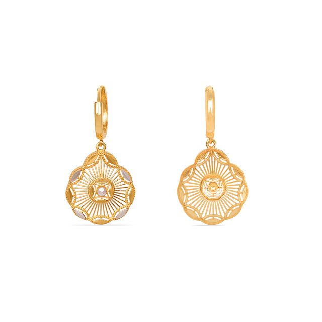 Tanishq 22KT Plain Gold Stud Earring for Women 3