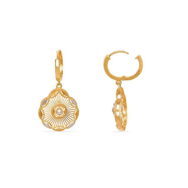 Tanishq 22KT Plain Gold Stud Earring for Women 4