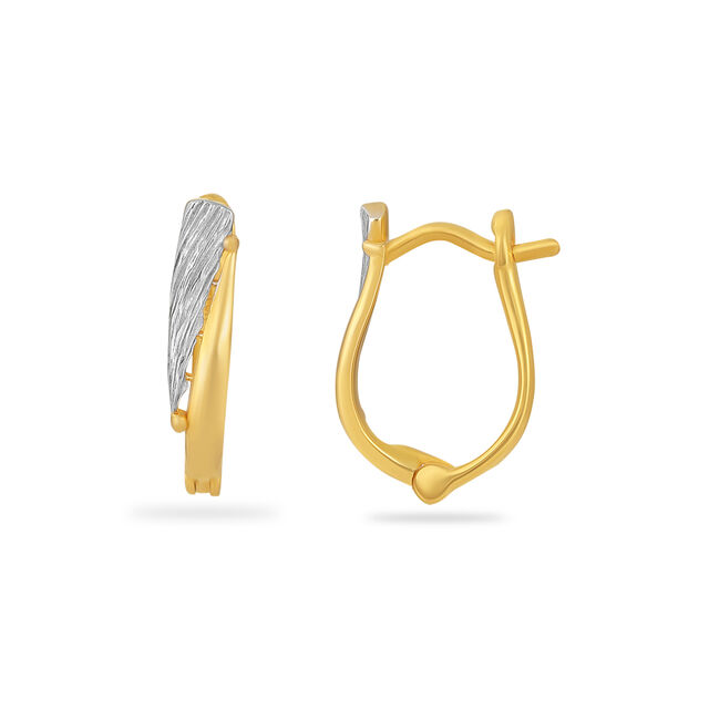 Sleek Silver Leaf Hoop Earrings 2