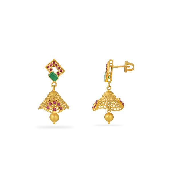 gold Paisley Jali Earrings 2