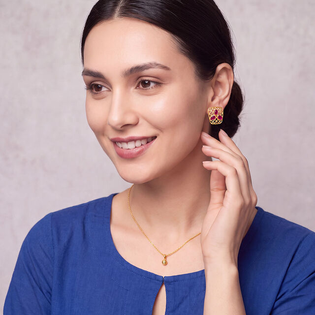 Hexagon Mesh Earrings 2