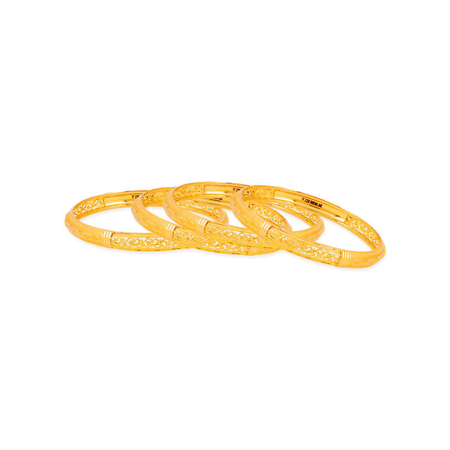 22 Karat Gold Bangles with Leafy Vines
