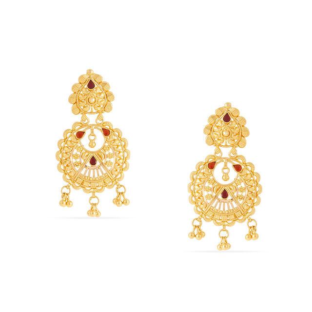 Tanishq 22KT Gold Earrings for Women 