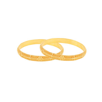 Geometric Elegance Engraved Gold Bangle
