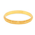 Geometric Elegance Engraved Gold Bangle 2