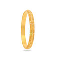Geometric Elegance Engraved Gold Bangle 3