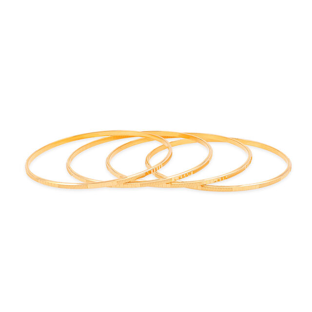 Contemporary Gold Patterned Bangle