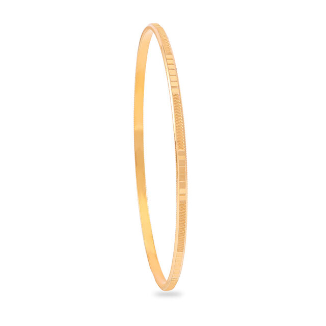 Contemporary Gold Patterned Bangle