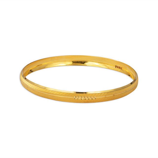 Ribbed Radiance Gold Bangle 