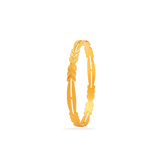 Nature-Inspired Gold Bangle