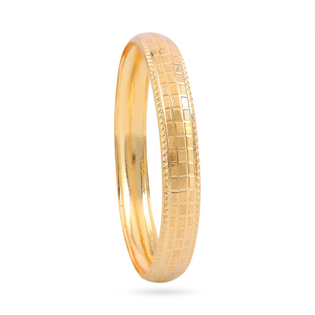 Rectangular Faceted Gold Bangle 2