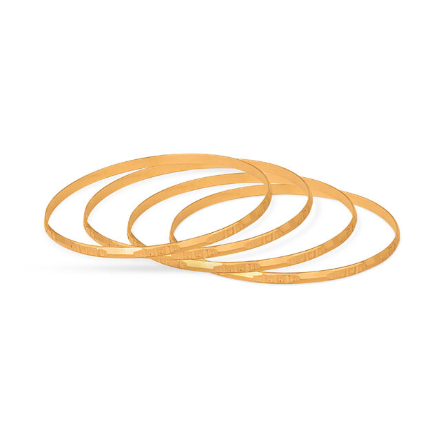 22 Karat Gold Bangle with Symmetrical Design