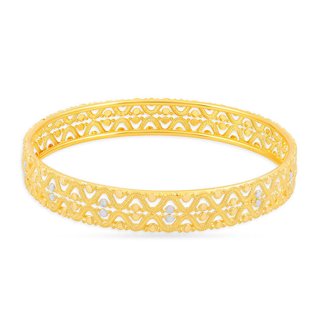 Wavy Pattern Gold Bangle 
