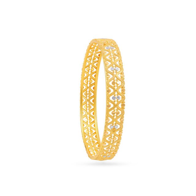 Wavy Pattern Gold Bangle 2