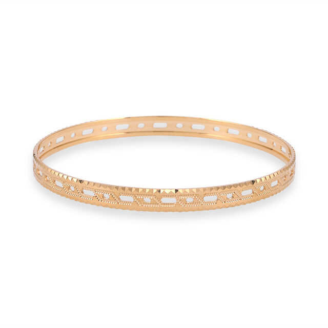 Triangular Faceted Gold Bangle 