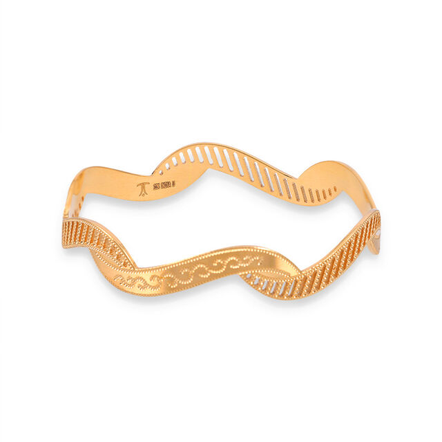 Oceanic Waves Gold Bangle 