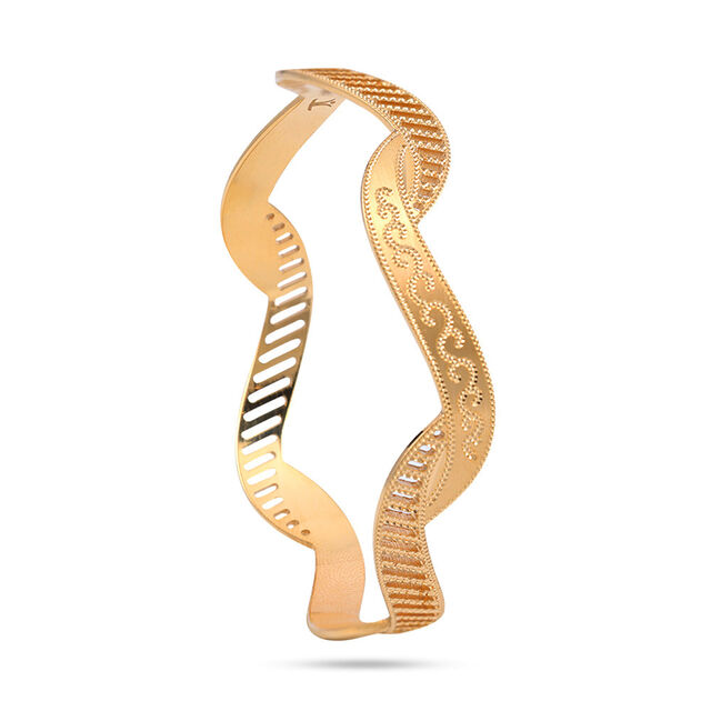 Oceanic Waves Gold Bangle 2