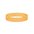 Textured Hexagon-Pattern Gold Bangle 