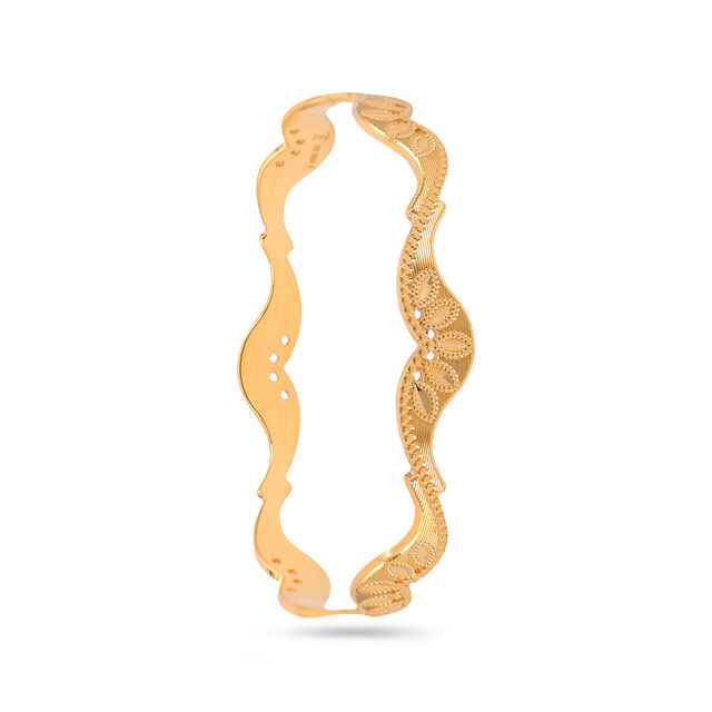 Whispering Serpent Gold Bangle 