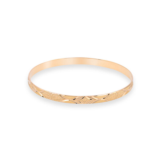 Engraved Gold Circular Bangle 