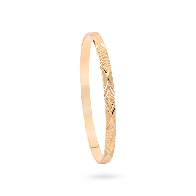 Engraved Gold Circular Bangle 2