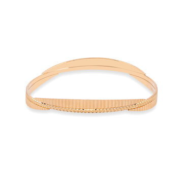 Twisted Overlapping Gold Bangle