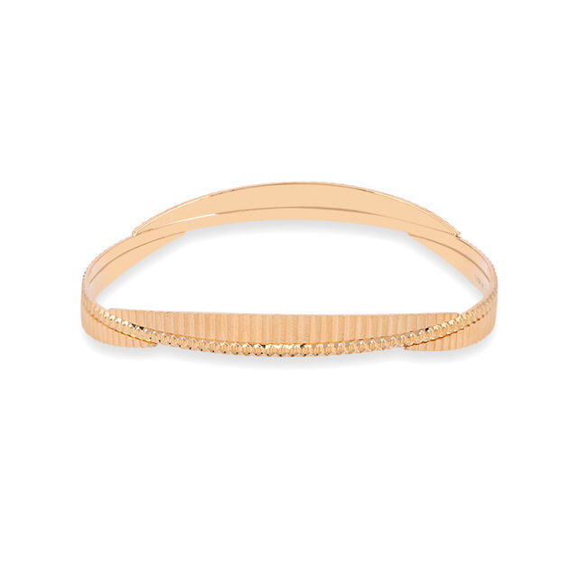Twisted Overlapping Gold Bangle 