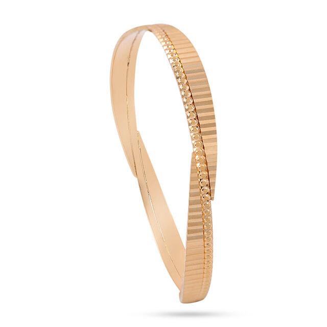 Twisted Overlapping Gold Bangle 2