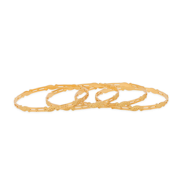 Double-Band Paisley Gold Bangle 