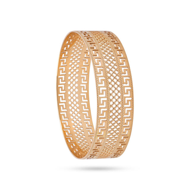 Geometric Grid Gold Bangle 2