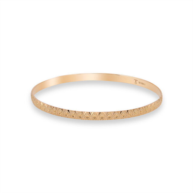 Diamond Engraving Gold Bangle 