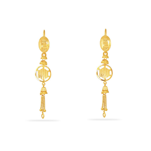 Cascading Elegance Gold Earrings 