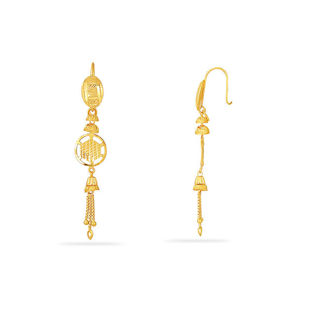 Cascading Elegance Gold Earrings 2