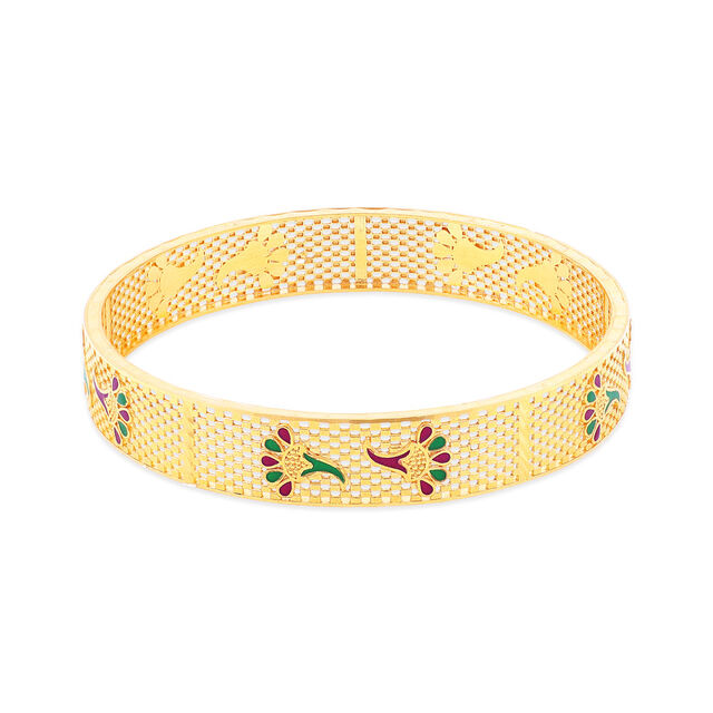 Lattice Peacock Gold Bangle