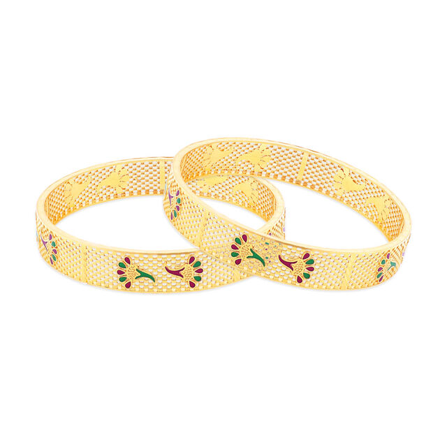Lattice Peacock Gold Bangle