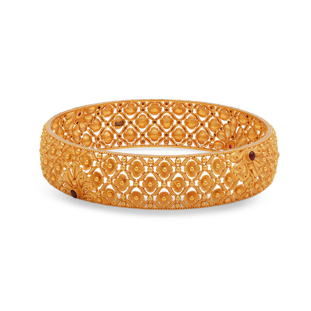 Lacy Filigree Gold Bangle 