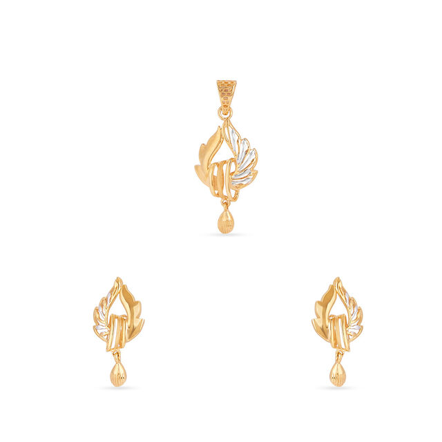Elegant Gold Pendant and Earrings Set 