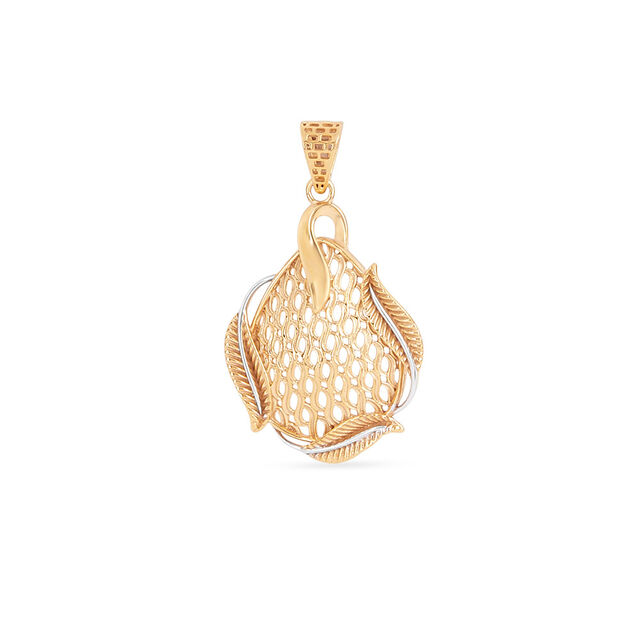 Tanishq 22KT Gold Pendant and Earrings Set for Women 2